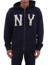 GUCCI GUCCI NY YANKEES PATCH HOODED SWEATSHIRT