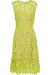 LELA ROSE WOMAN NEON GUIPURE LACE DRESS LIME GREEN,GB 4146401444476750