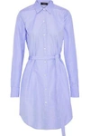 THEORY WOMAN CROWLEY BELTED COTTON-POPLIN SHIRT DRESS LAVENDER,US 4146401444553526