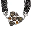 Stephen Dweck Multi-strand Garnet Mother-of-pearl Quartz Necklace