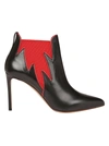 Francesco Russo Elasticated Side Panel Boots In Black/red