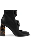 STELLA MCCARTNEY CUTOUT FAUX LEATHER ANKLE BOOTS,3074457345619445703