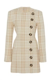 ALESSANDRA RICH Button-Detail Tweed Mini Dress,FAB1594-F2430