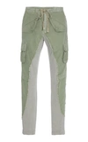 GREG LAUREN PANELED SKINNY COTTON PANTS,GLSS19-M204