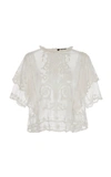 ISABEL MARANT SEAL RUFFLE COTTON TOP,HT1475-19E018I