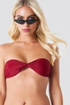 HOT ANATOMY Knot Minimal Bikini Top Red