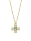 JUDITH RIPKA London Blue Spinel, Mother-Of-Pearl & White Topaz Pendant Necklace,0400099365253