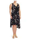 RACHEL ROY Plus Printed Sleeveless Dress,0400099317745