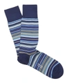 Paul Smith Multicolored Fine Striped Socks In Navy