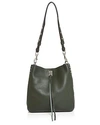 Rebecca Minkoff Darren Deerskin Leather Shoulder Bag - Green In Pine Green/silver