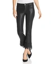 J BRAND SELENA LACE-DETAIL CROP BOOTCUT JEANS IN BLACK OUT,JB001863