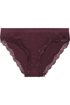 STELLA MCCARTNEY STELLA SEAMLESS LACE-TRIMMED STRETCH-JACQUARD BRIEFS