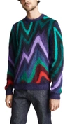 PAUL SMITH Blue Kid Mohair Sweater