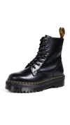 Dr. Martens' Black Polished Jadon Platform Boots In Black