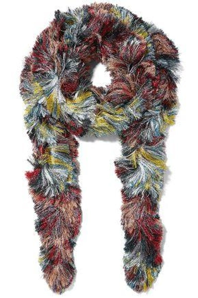 Missoni Woman Fringed Metallic Knitted Scarf Multicolor