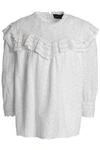 NEEDLE & THREAD RUFFLED BRODERIE ANGLAISE COTTON BLOUSE,3074457345619491248