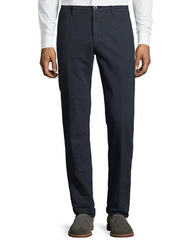 Incotex Men's 1st Washed Chino Flat-front Pants In Navy