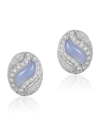 ANDREOLI 18K WHITE GOLD, DIAMOND & PURPLE CHALCEDONY EARRINGS,PROD215920791