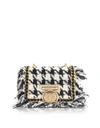 BALMAIN TWEED AND LEATHER BABY BOX FLAP BAG,10733348