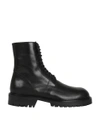 ANN DEMEULEMEESTER BLACK LEATHER ARMY BOOTS,10732919