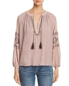 LUCKY BRAND EMBROIDERED PEASANT TOP,7W64140