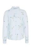 LUISA BECCARIA FLORAL EMBROIDERED COTTON SHIRT,P19-7569-1856