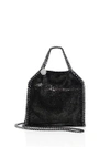 Stella Mccartney Falabella Tiny Baby Bella Shimmer Faux-suede Tote In Ruthenium