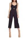 BCBGENERATION Striped Mixed-Media Cropped Jumpsuit,0400099697657