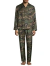 VALENTINO 2-Piece Silk Camouflage Pajama Set,0400098838965