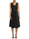 SJP BY SARAH JESSICA PARKER TIE-BACK FIT-AND-FLARE DRESS,0400099416096