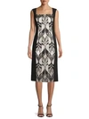 OSCAR DE LA RENTA Printed Sleeveless Knee-Length Dress,0400099528956