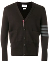 Thom Browne 4-bar Milano Stitch Cardigan In Brown