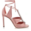 JIMMY CHOO KENNY 100 Rosewood Satin Sandal,KENNY100SAT