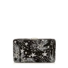 JIMMY CHOO CLEMMIE Black Suede Clutch Bag with Crystal Supernova Detailing,CLEMMIEVUC S