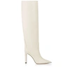 JIMMY CHOO MAVIS 100 Linen Smooth Leather Knee High Boots