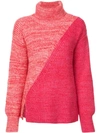 DEREK LAM 10 CROSBY DEREK LAM 10 CROSBY BI-COLOR TURTLENECK SWEATER - RED