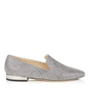 JIMMY CHOO JAIDA FLAT Silver Prince of Stars Glitter Square Toe Slippers,JAIDAFLATPGW