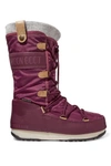 MOON BOOT MONACO FELT-LINED SHELL AND FAUX LEATHER SNOW BOOTS