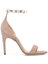 SERGIO ROSSI SERGIO ROSSI CRYSTAL STRAP SR1 SANDALS - NEUTRALS