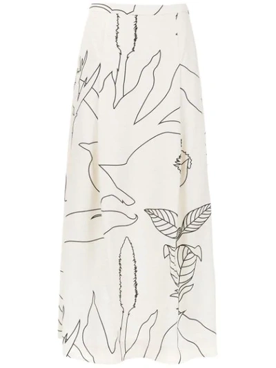 Alcaçuz Ferrugem Printed Skirt In White