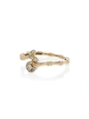 ROSA DE LA CRUZ ROSA DE LA CRUZ YELLOW GOLD BAMBOO DIAMOND RING - 金属色