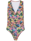 Amir Slama Printed Swimsuit In Pink