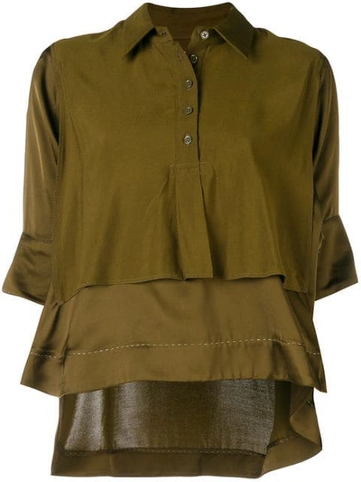 Carven Double Layer Blouse - 绿色 In Green