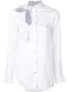BALOSSA BALOSSA WHITE SHIRT DECONSTRUCTED NECK-TIE SHIRT - 白色