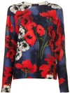 SAMANTHA SUNG FLORAL FITTED SWEATER