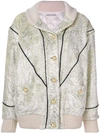 ALESSANDRA RICH ALESSANDRA RICH FRONT BUTTON BOMBER JACKET - WHITE