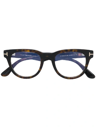 Tom Ford Eyewear Square Acetate Glasses - 棕色 In Brown