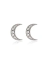 ANDREA FOHRMAN 18K WHITE GOLD CRESCENT MOON DIAMOND EARRINGS