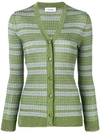 COURRÈGES STRIPE FITTED CARDIGAN