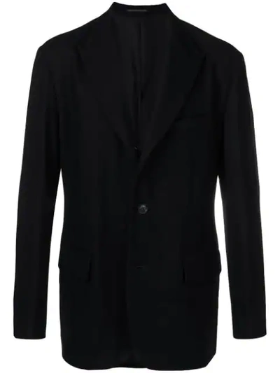 Yohji Yamamoto Oversized Single Breasted Blazer In 1 Black
